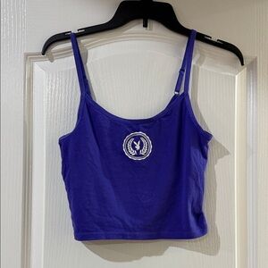 PLAYBOY by PacSun Purple Crop Tank‎ Top with Logo. Size Small